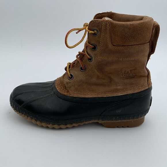 Sorel Cheyanne brown leather waterproof insulated duck boots Womans size 7 - Picture 5 of 11